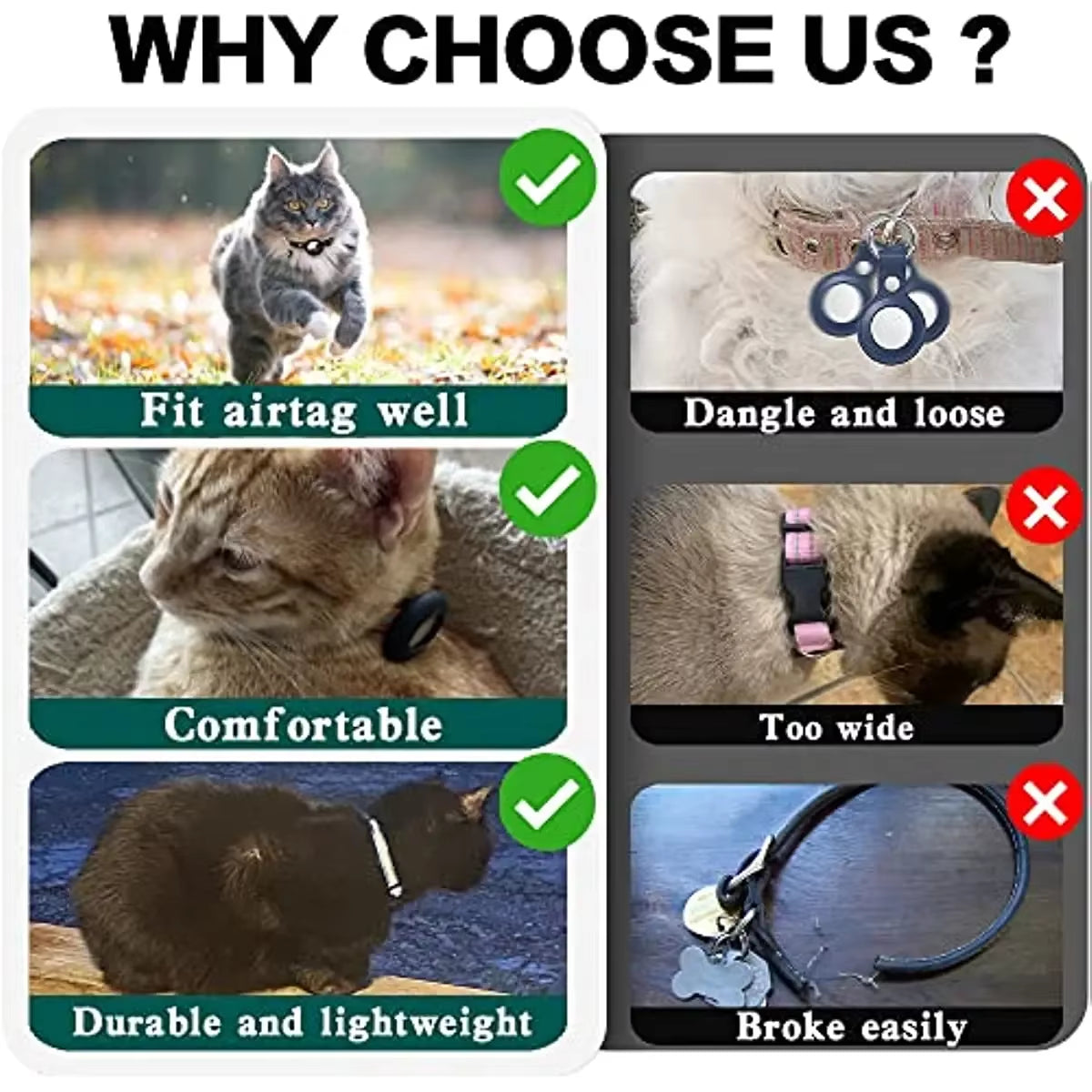 Airtag collar for dogs and cats