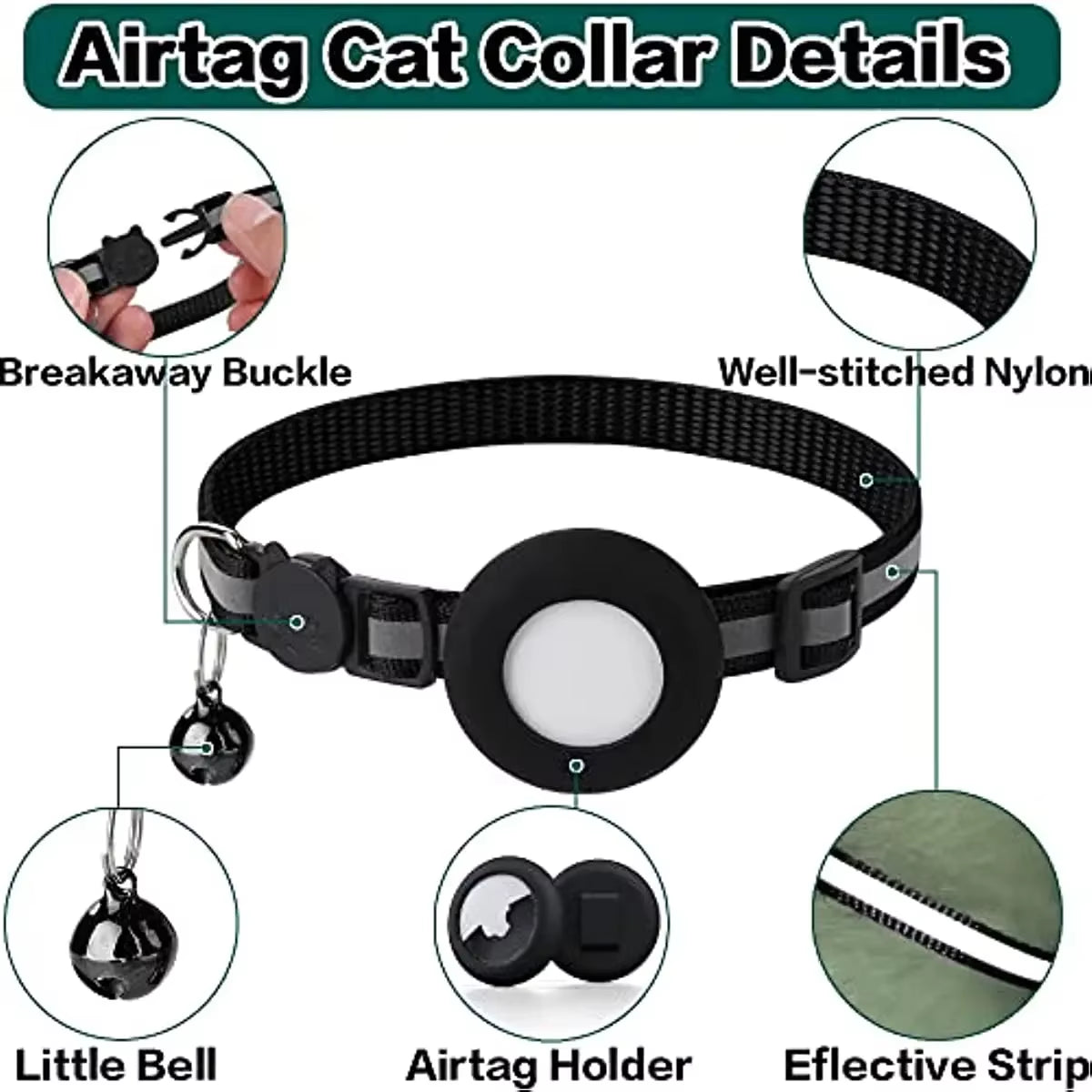 Airtag collar for dogs and cats